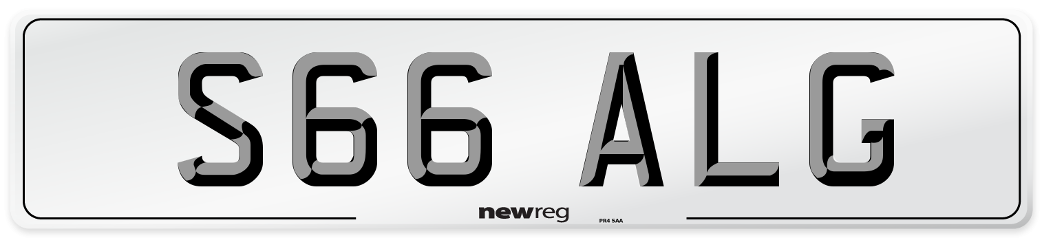 S66 ALG Number Plate from New Reg